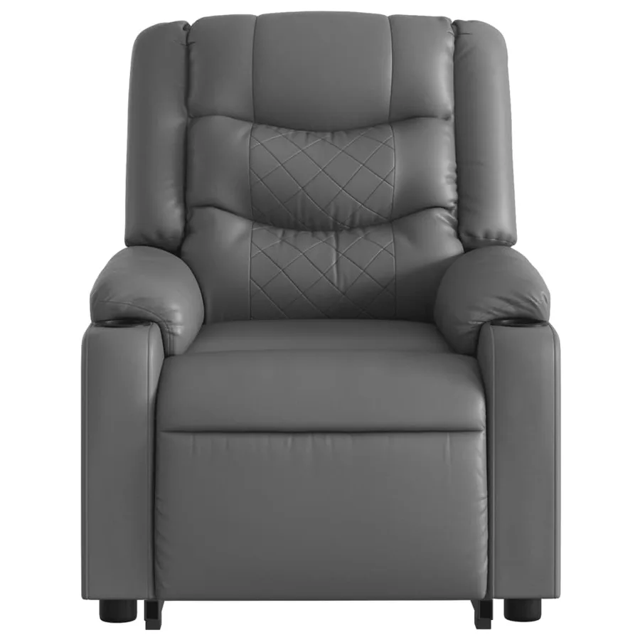 Fauteuil inclinable électrique gris similicuir - 9