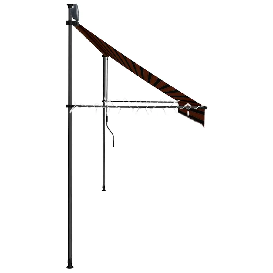 Auvent manuel rétractable avec LED 400 cm Orange et marron - 6