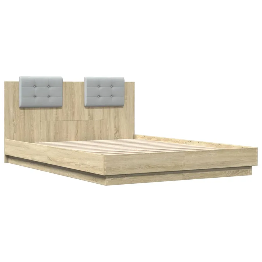 Cadre de lit sans matelas chêne sonoma 140x200 cm - 3