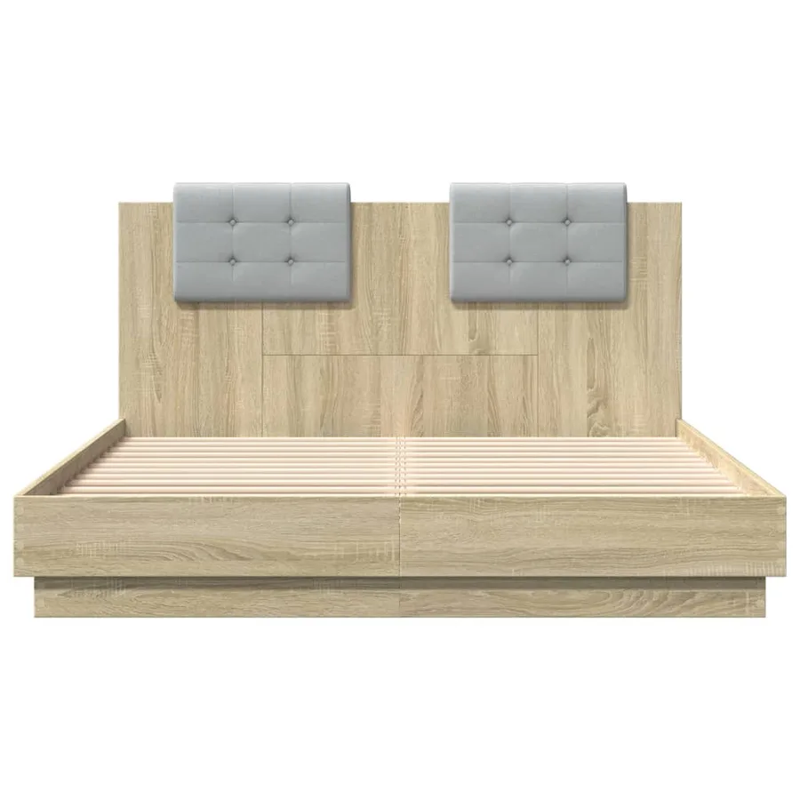 Cadre de lit sans matelas chêne sonoma 140x200 cm - 4