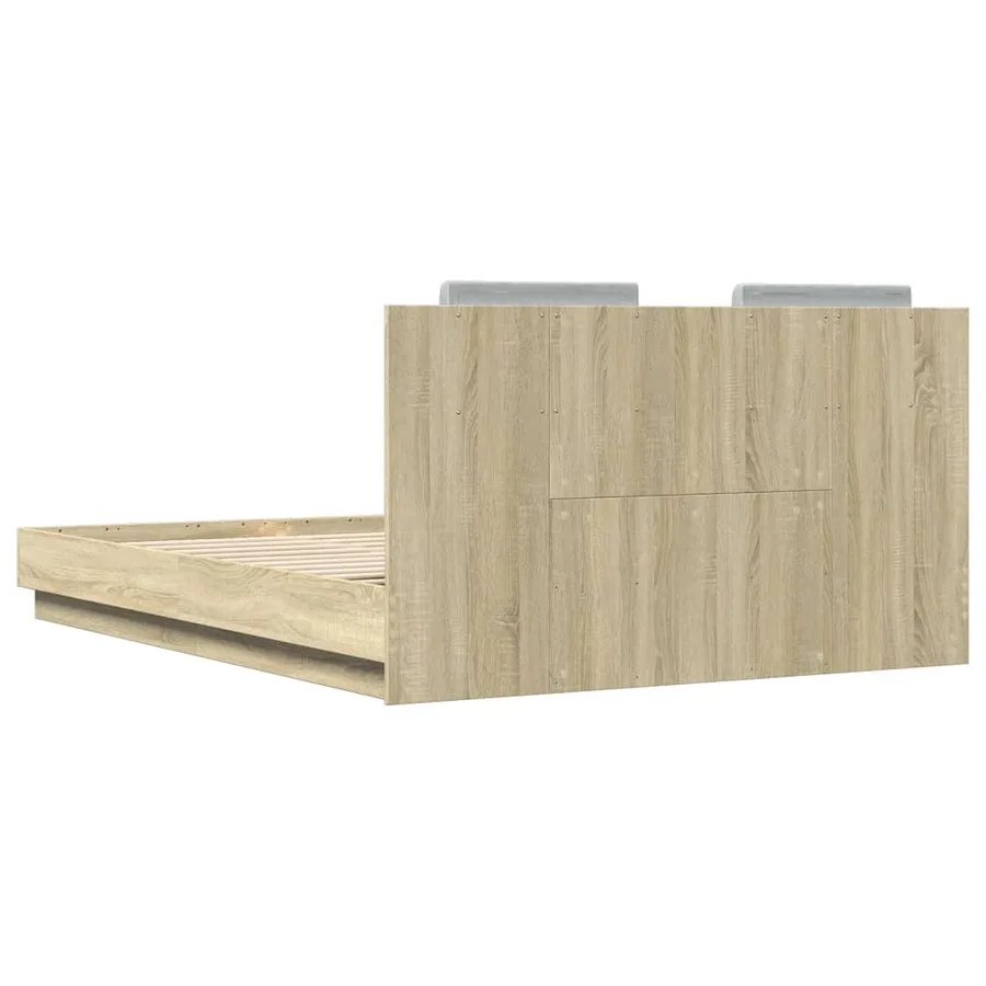 Cadre de lit sans matelas chêne sonoma 140x200 cm - 6