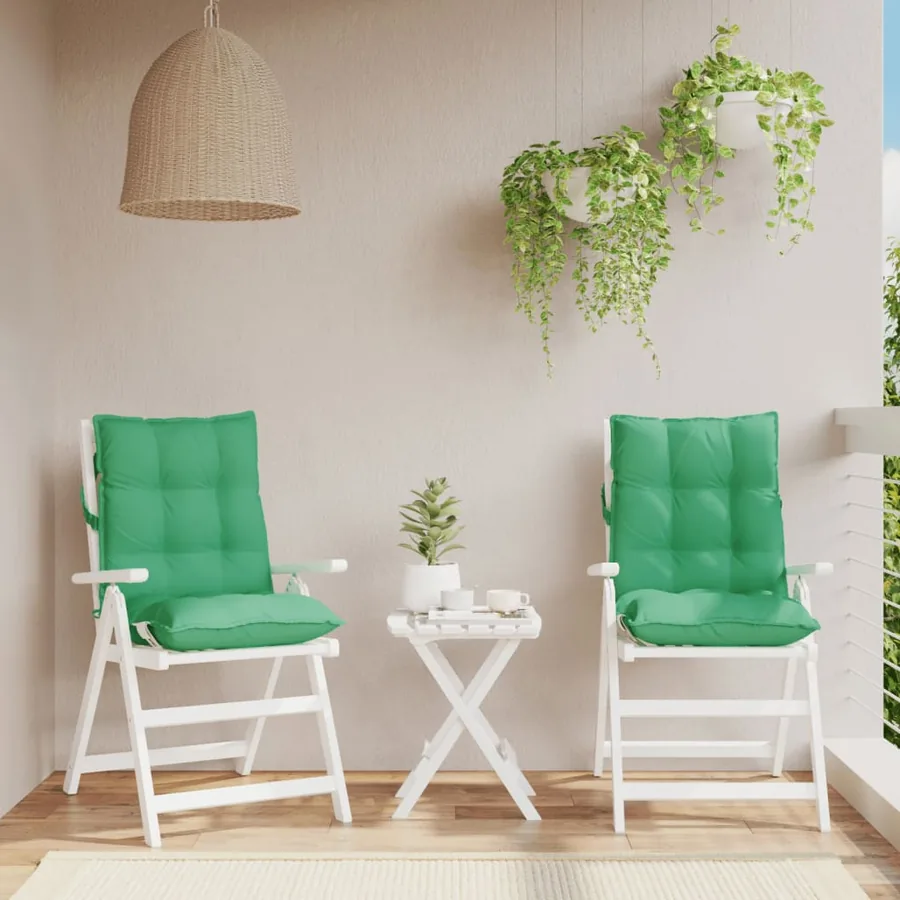 Coussins de chaise à dossier bas lot de 2 vert tissu oxford