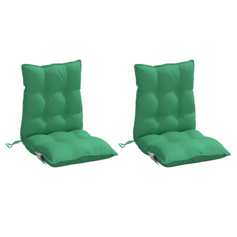 Coussins de chaise à dossier bas lot de 2 vert tissu oxford - 3