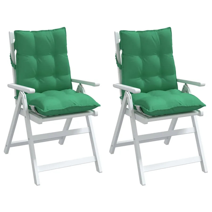 Coussins de chaise à dossier bas lot de 2 vert tissu oxford - 4