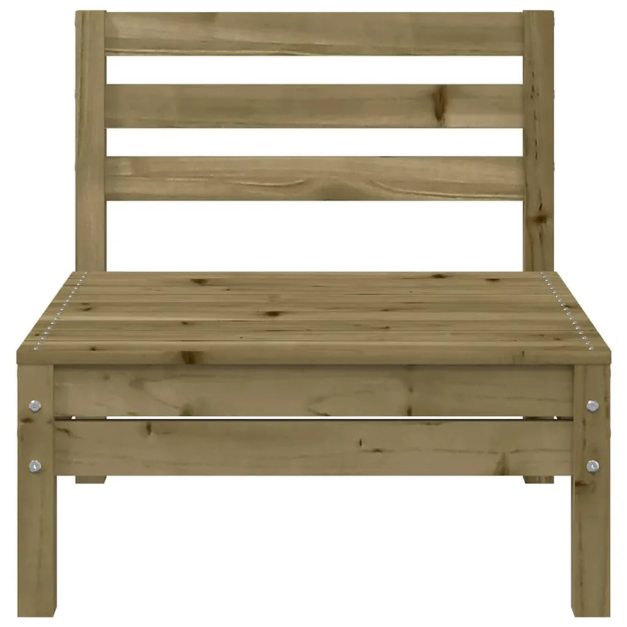 Canapé de jardin 3 places avec repose-pieds bois pin imprégné - 8