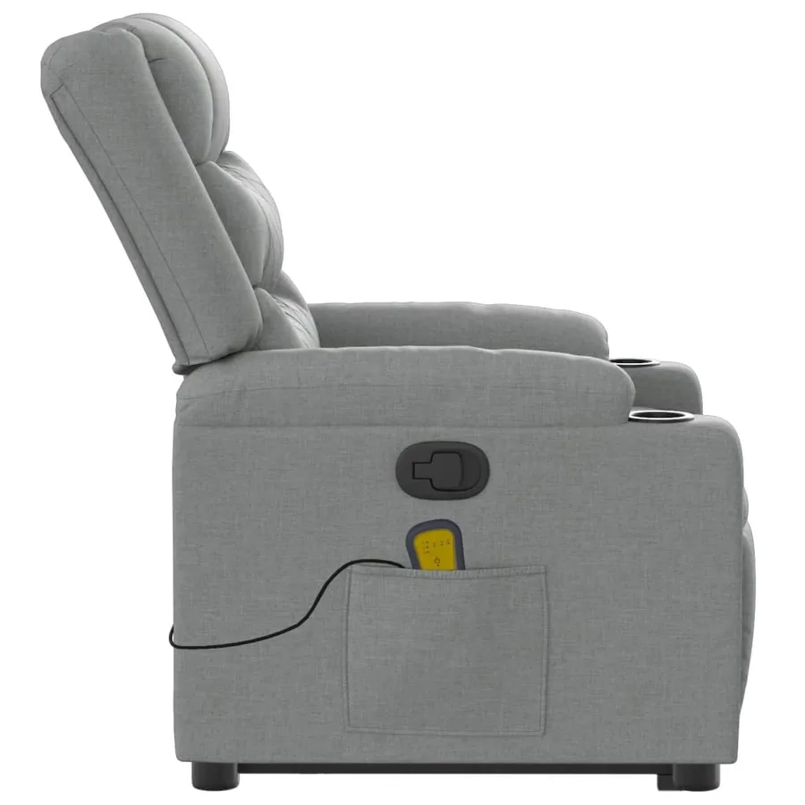 Fauteuil de massage inclinable Gris clair Tissu - 10
