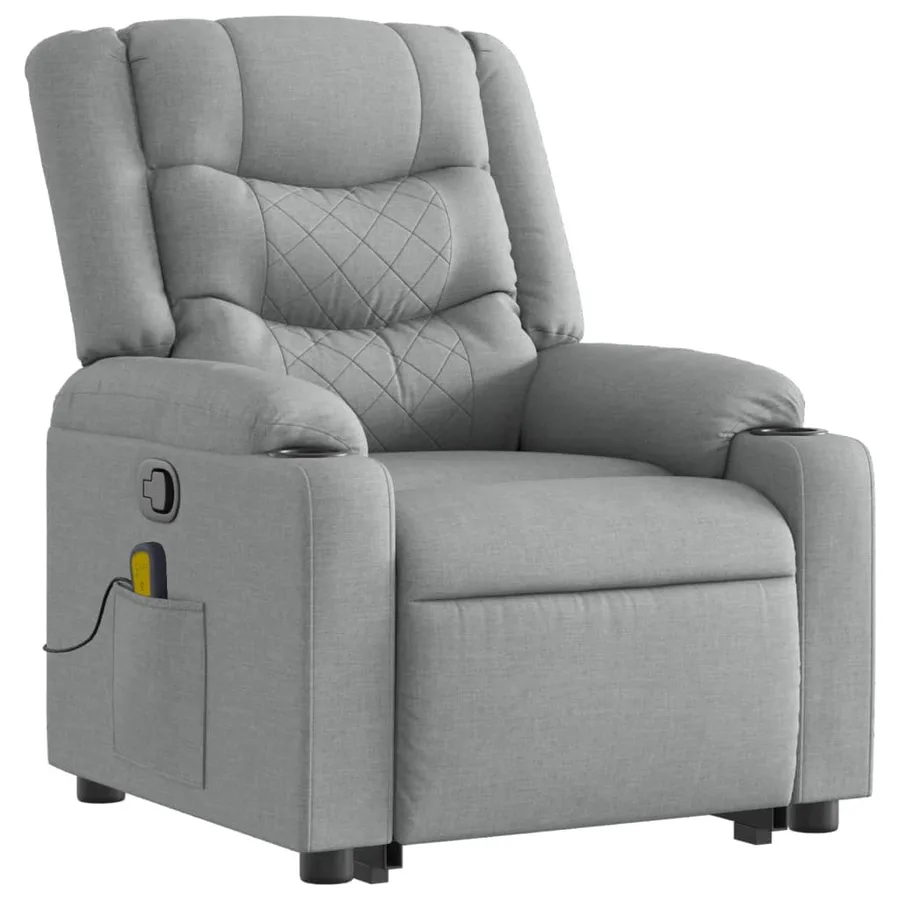 Fauteuil de massage inclinable Gris clair Tissu - 4