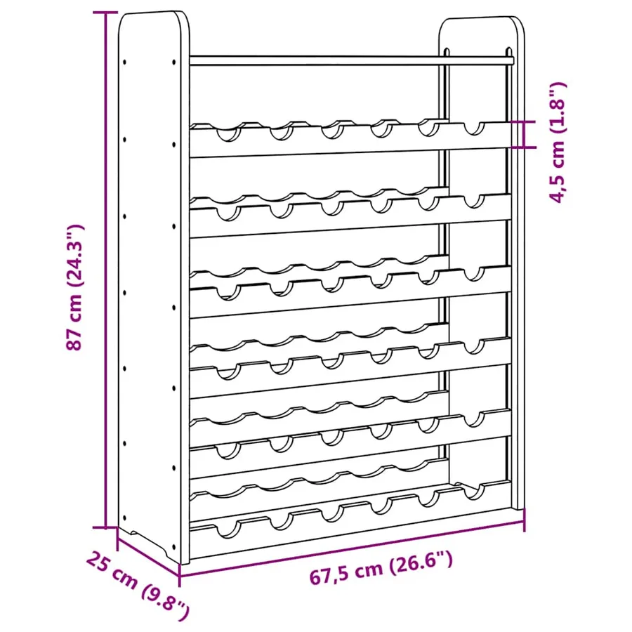 Casier à vin et panneau supérieur 67,5x25x87 cm bois pin massif - 9