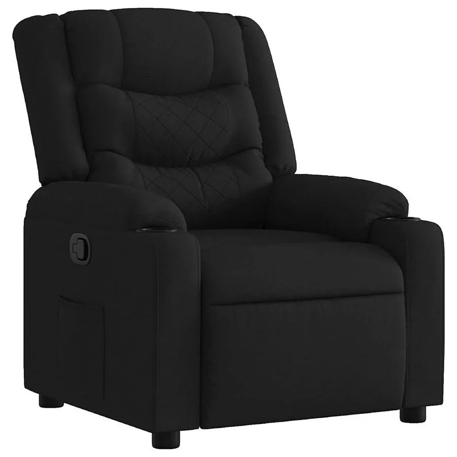 Fauteuil inclinable Noir Tissu - 2