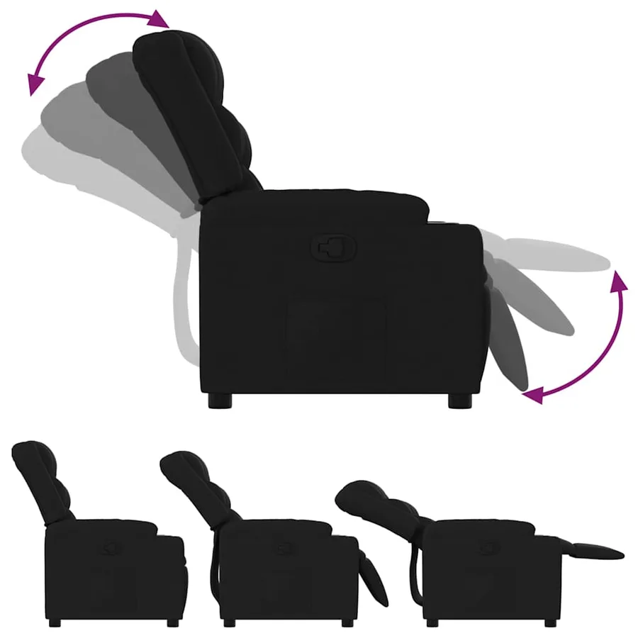 Fauteuil inclinable Noir Tissu - 4