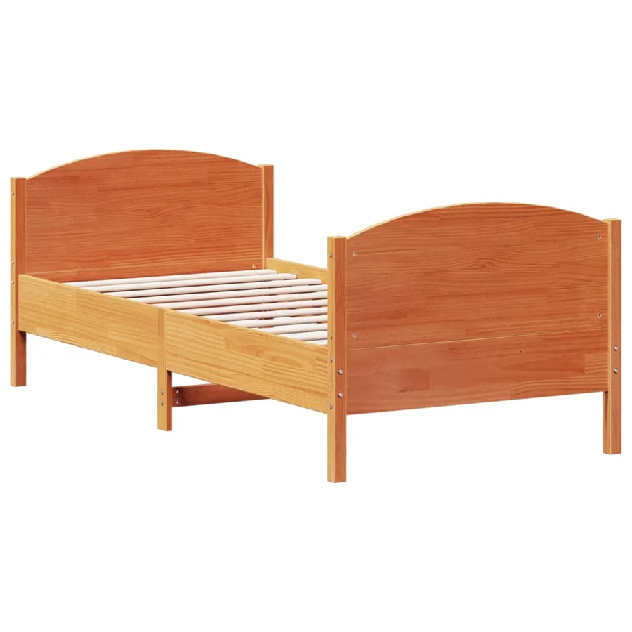 Cadre de lit sans matelas cire marron 90x190 cm bois pin massif - 2