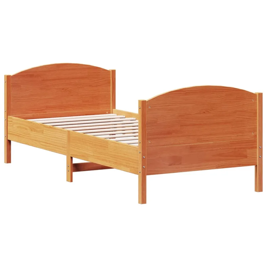 Cadre de lit sans matelas cire marron 90x190 cm bois pin massif - 6