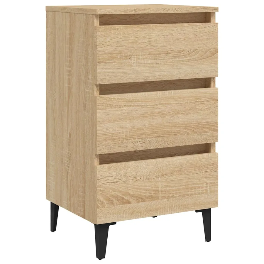Table de chevet avec pieds en métal chêne sonoma 40x35x69 cm - 2