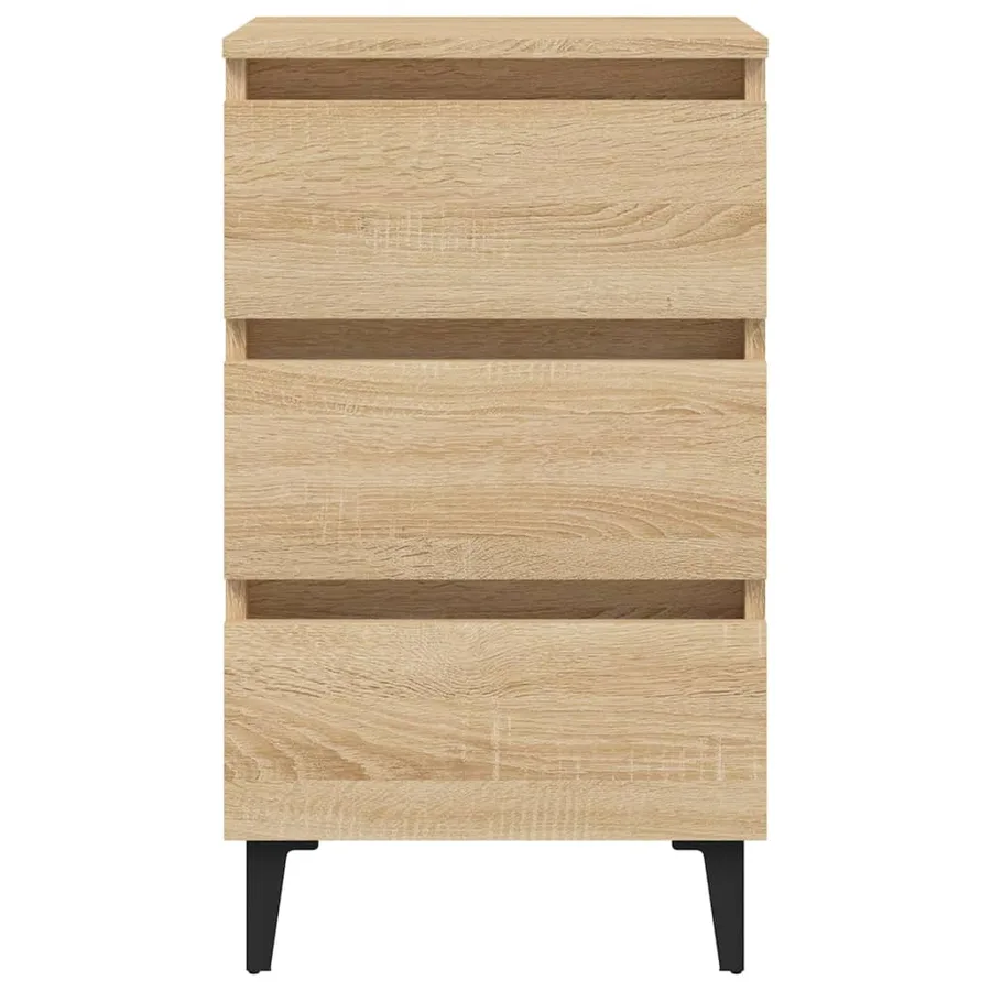 Table de chevet avec pieds en métal chêne sonoma 40x35x69 cm - 5