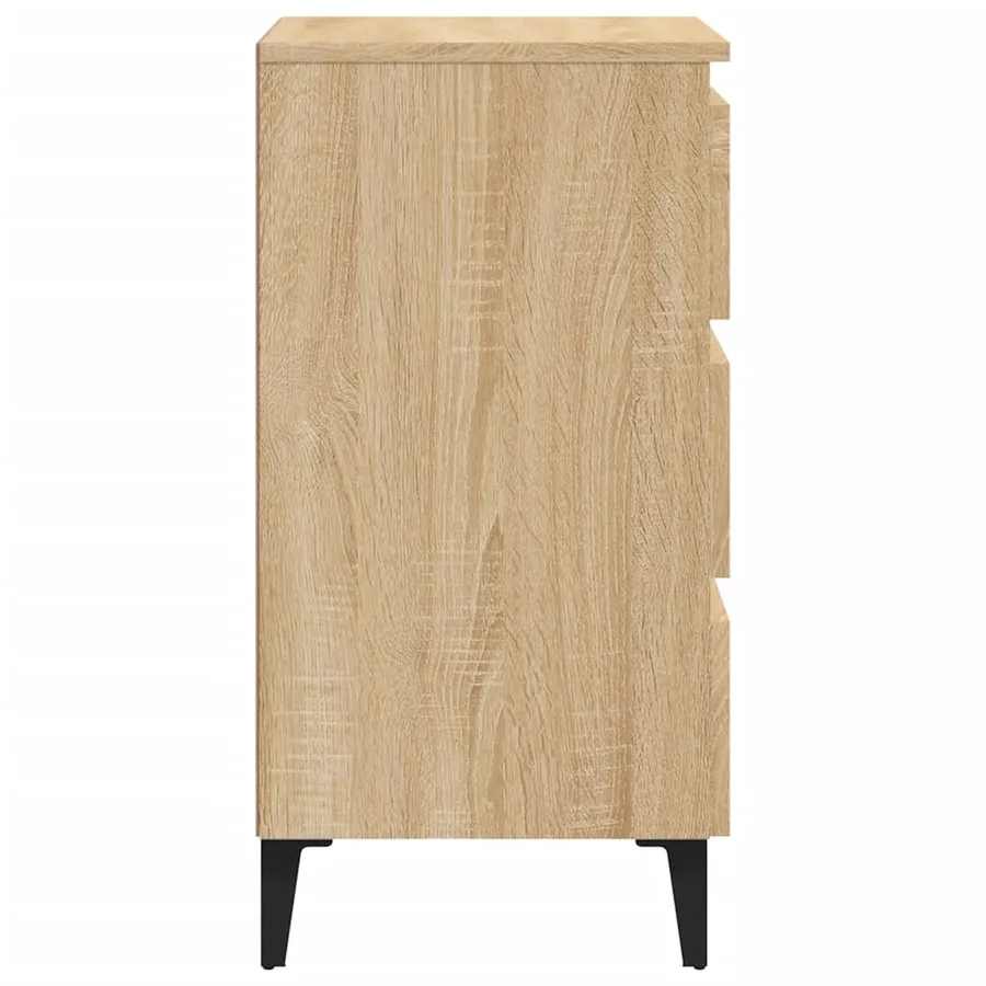 Table de chevet avec pieds en métal chêne sonoma 40x35x69 cm - 6
