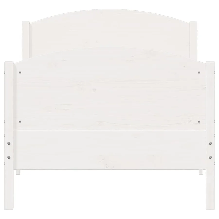 Cadre de lit sans matelas blanc 90x200 cm bois de pin massif - 4
