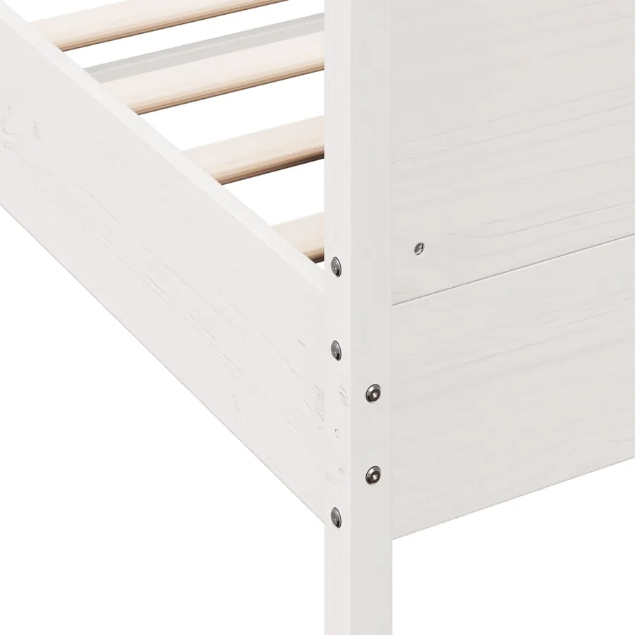 Cadre de lit sans matelas blanc 90x200 cm bois de pin massif - 7