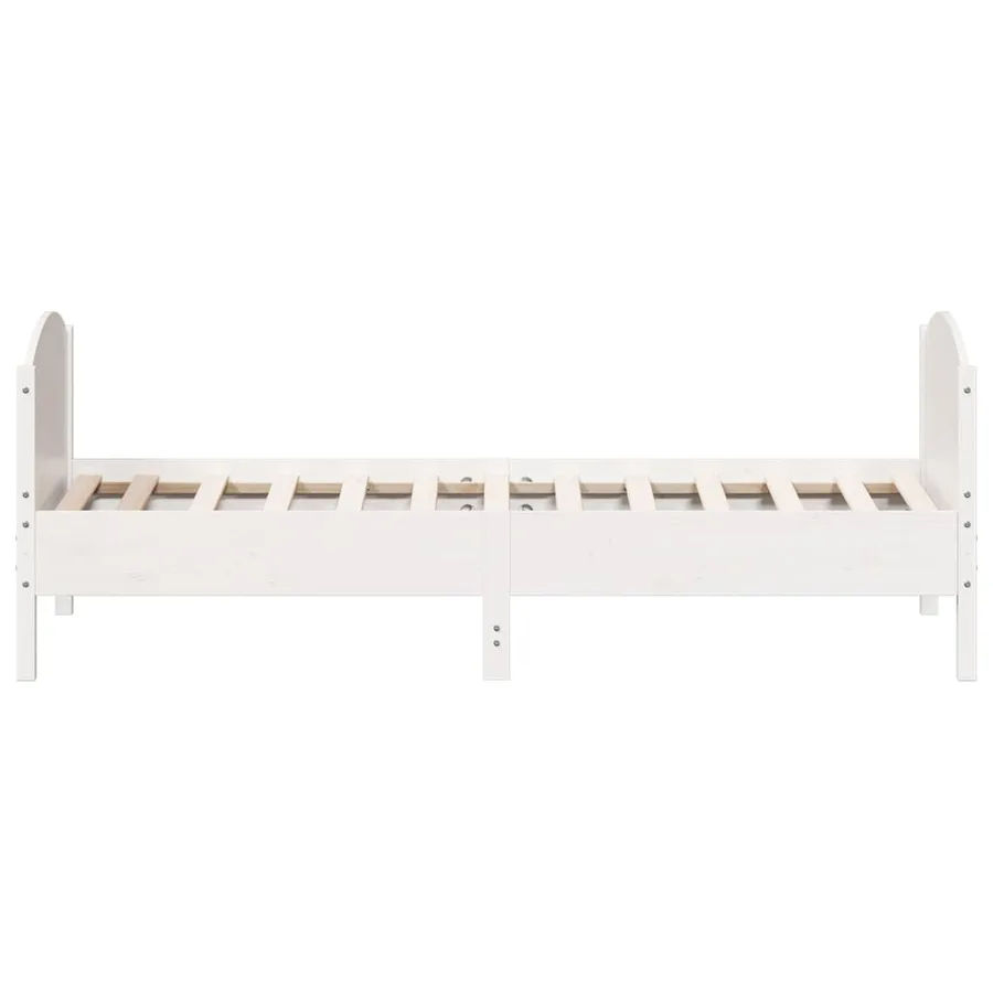 Cadre de lit sans matelas blanc 90x190 cm bois de pin massif - 5