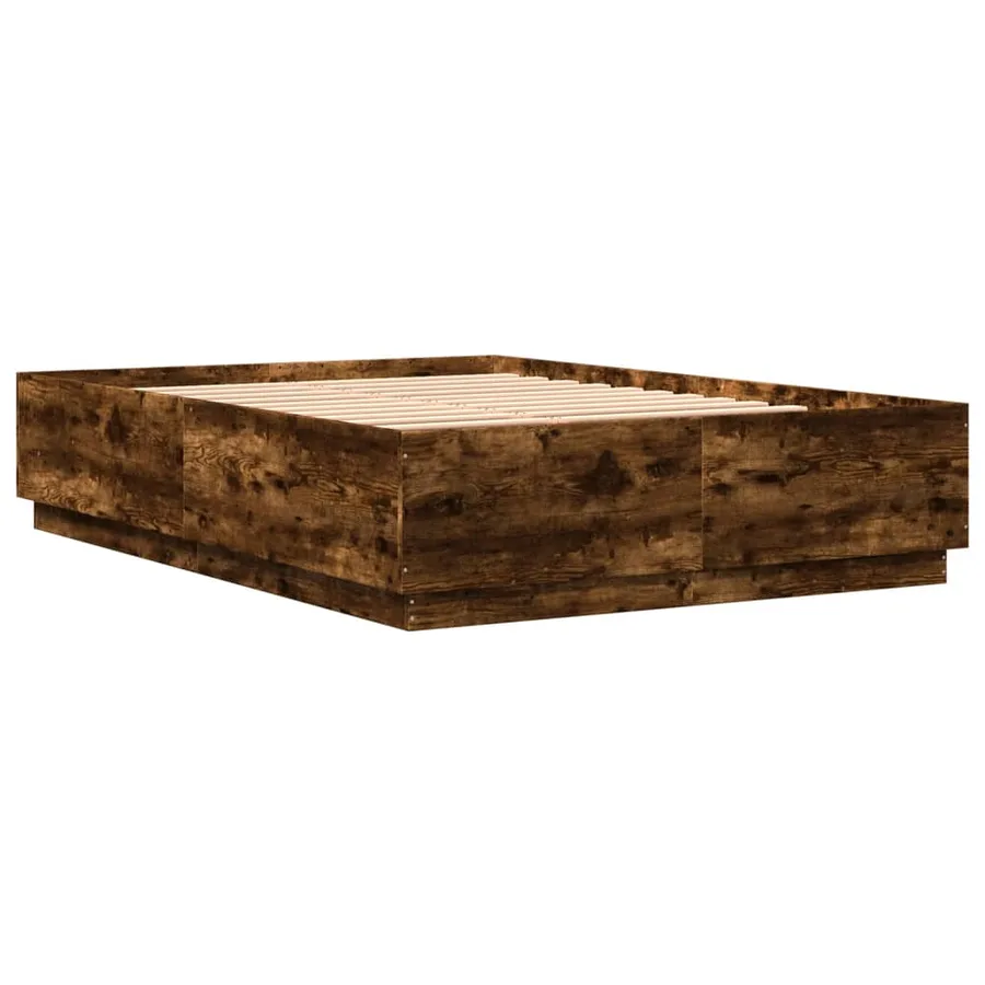 Cadre de lit sans matelas chêne fumé 150x200 cm - 3