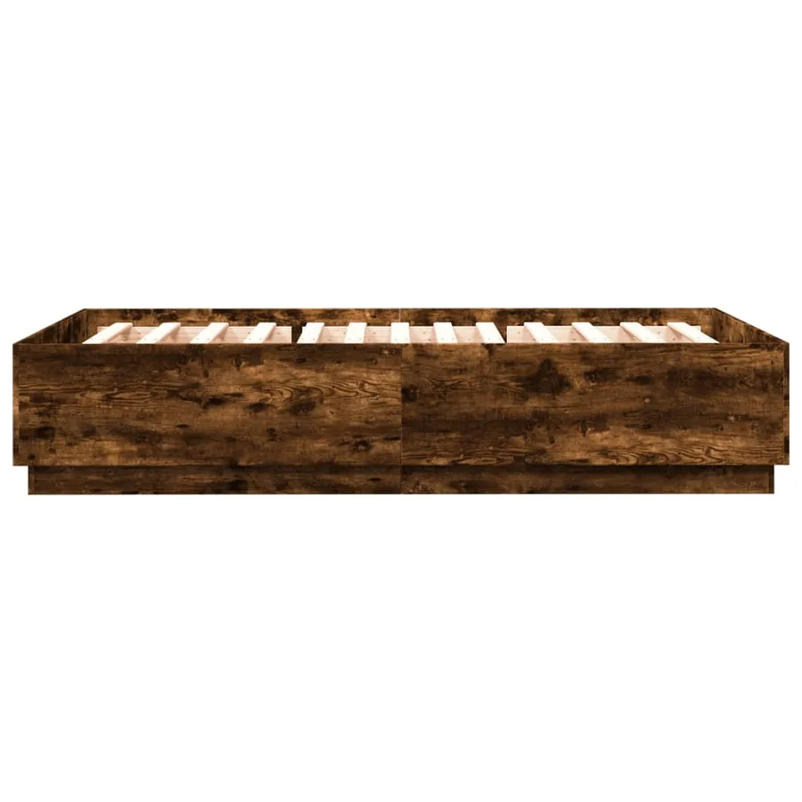Cadre de lit sans matelas chêne fumé 150x200 cm - 5