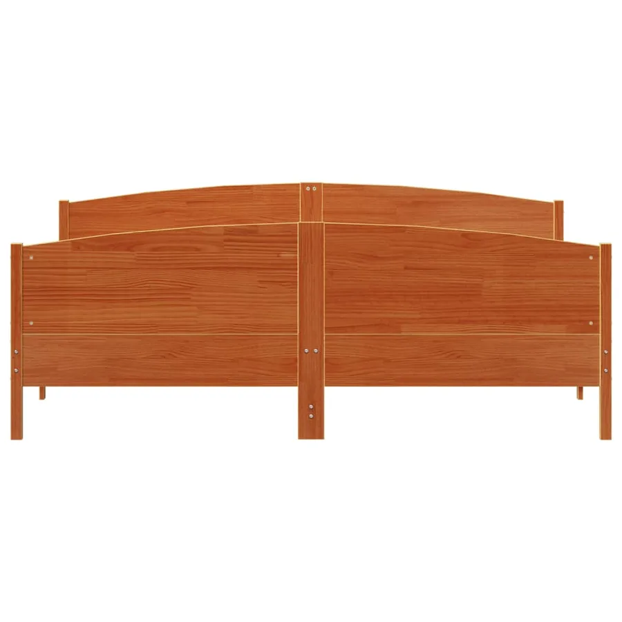 Cadre de lit et tête de lit cire marron 180x200 cm bois de pin - 4