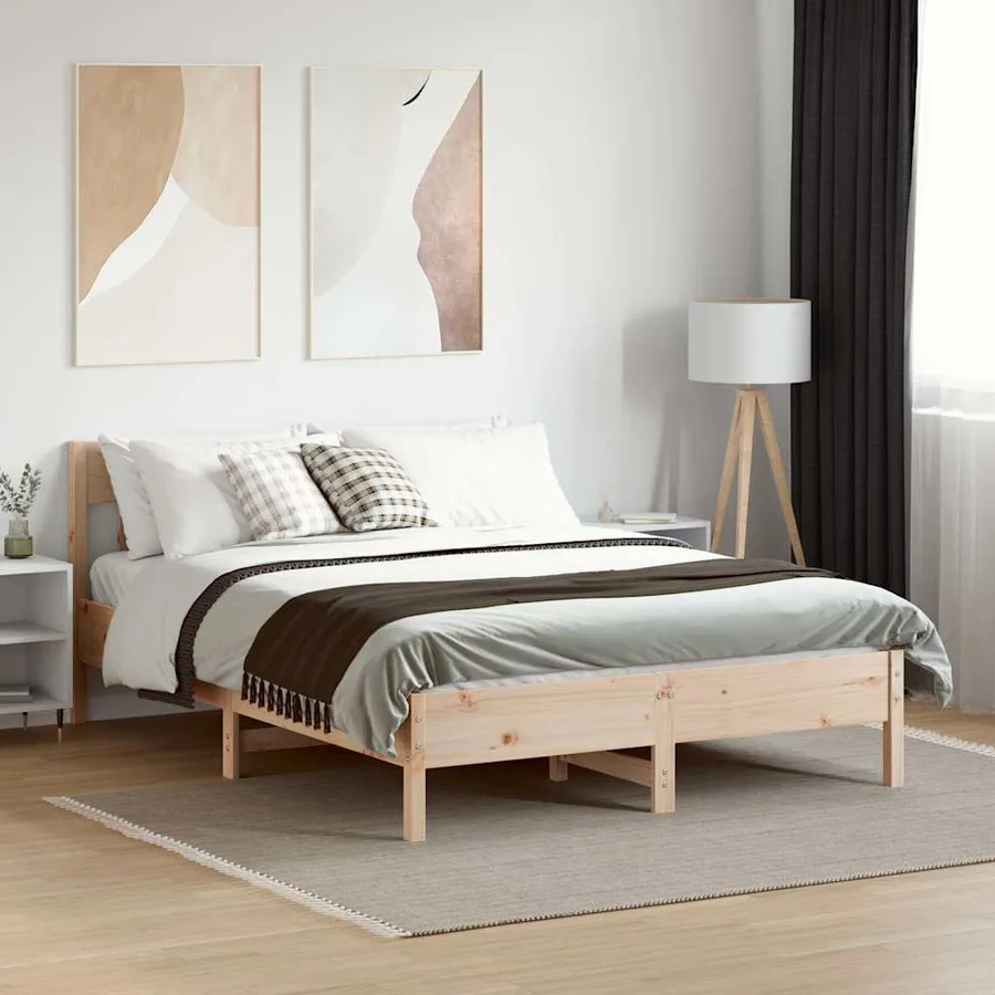Cadre de lit sans matelas 150x200 cm bois de pin massif - 3