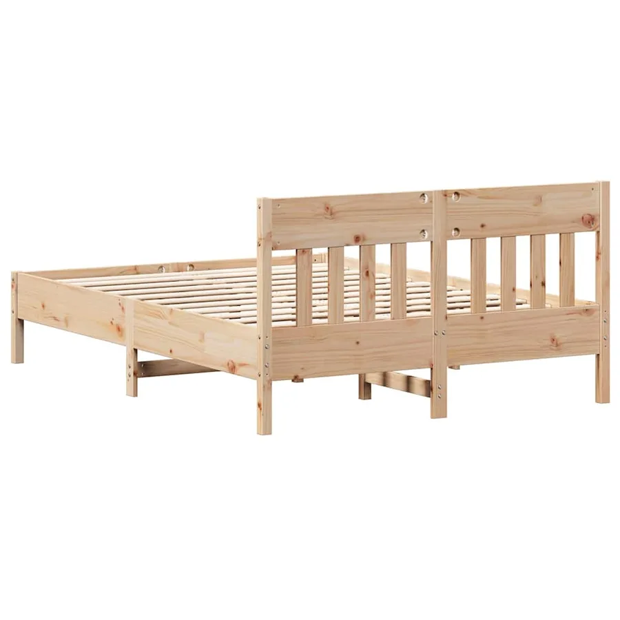 Cadre de lit sans matelas 150x200 cm bois de pin massif - 6