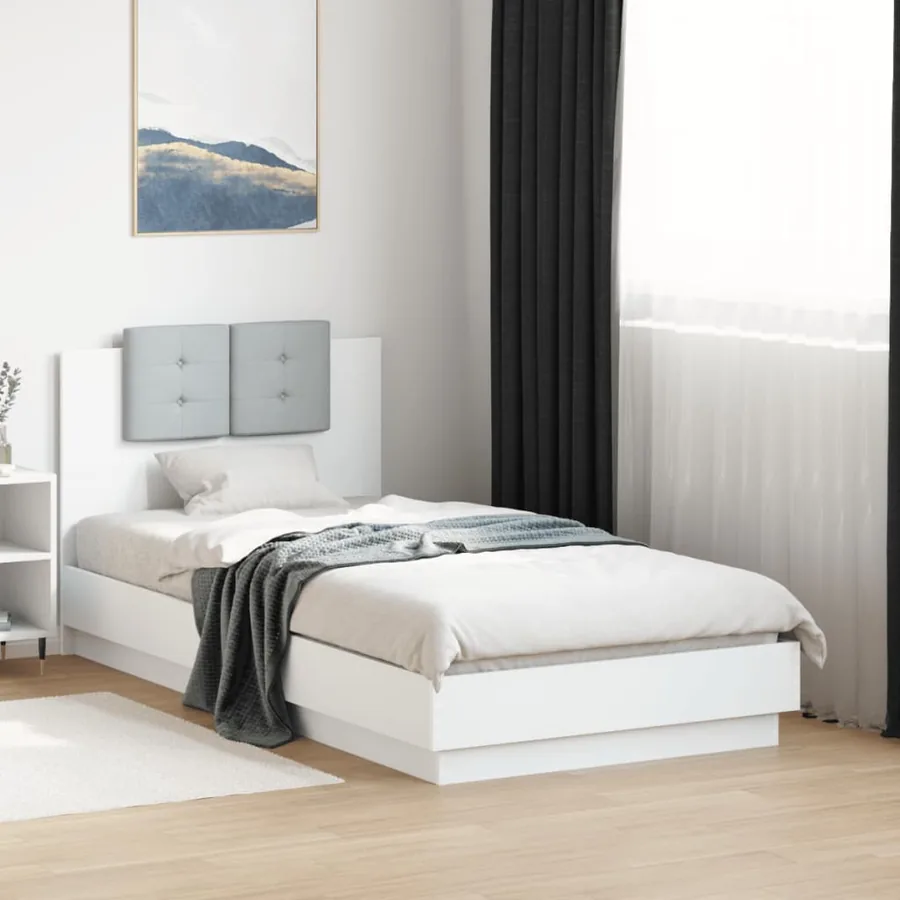 Cadre de lit sans matelas blanc 90x190 cm