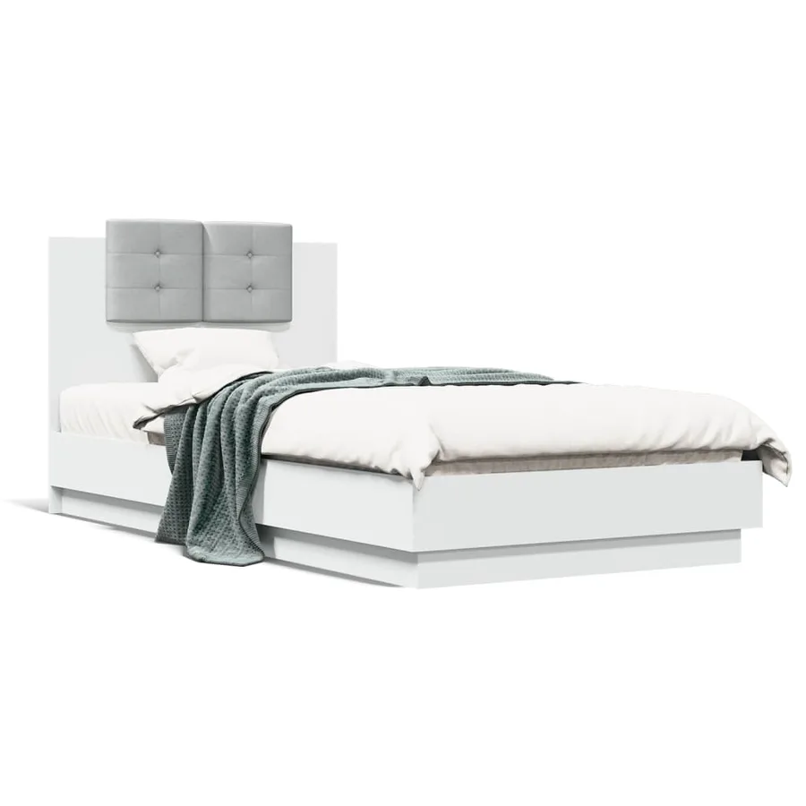 Cadre de lit sans matelas blanc 90x190 cm - 2