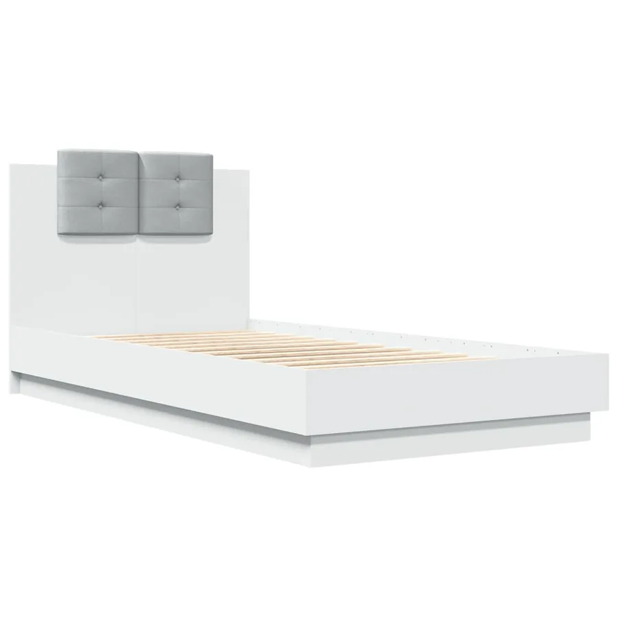 Cadre de lit sans matelas blanc 90x190 cm - 3