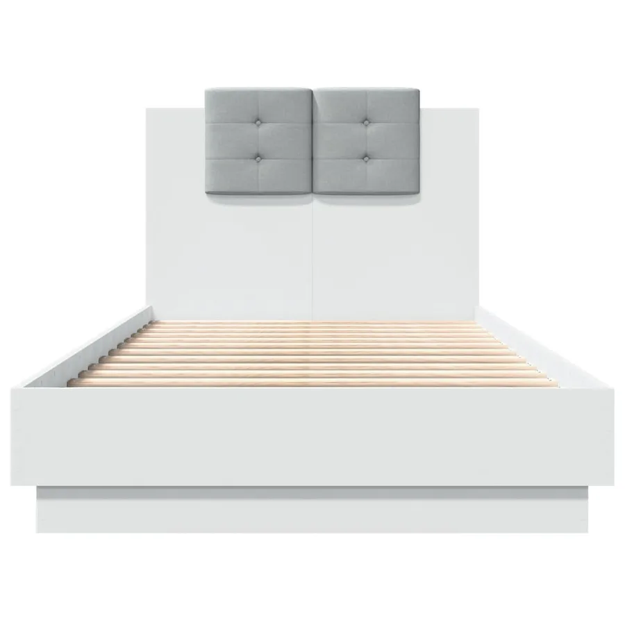 Cadre de lit sans matelas blanc 90x190 cm - 4