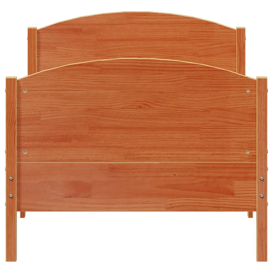 Cadre de lit sans matelas cire marron 100x200cm bois pin massif - 4