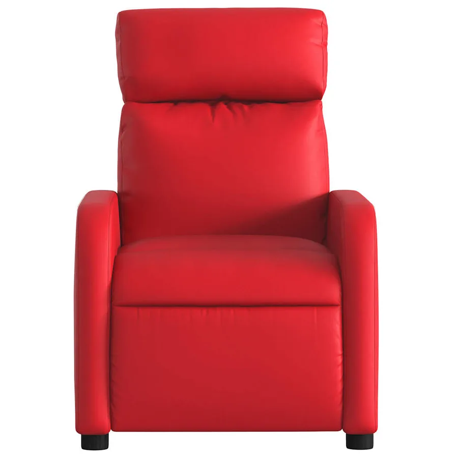 Fauteuil de massage inclinable rouge similicuir - 7