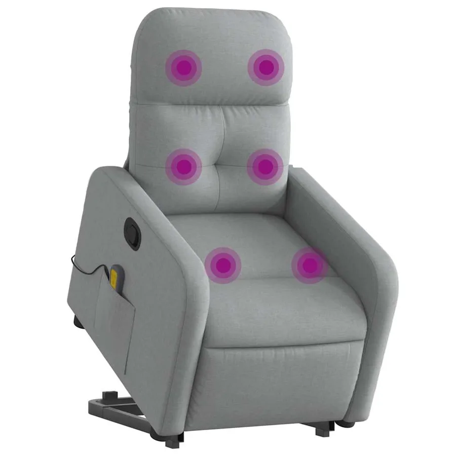 Fauteuil de massage inclinable Gris clair Tissu - 3