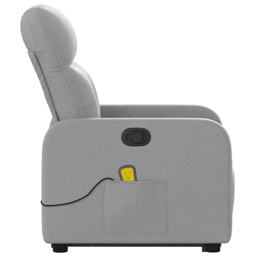 Fauteuil de massage inclinable Gris clair Tissu - 9