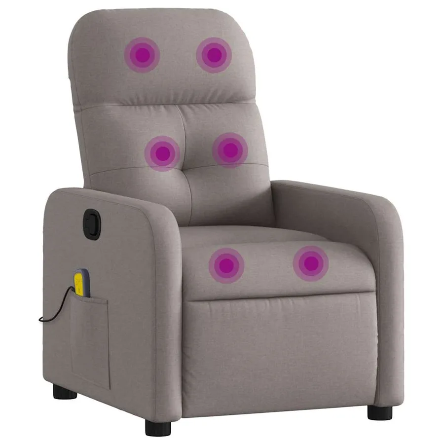 Fauteuil de massage inclinable Taupe Tissu - 2