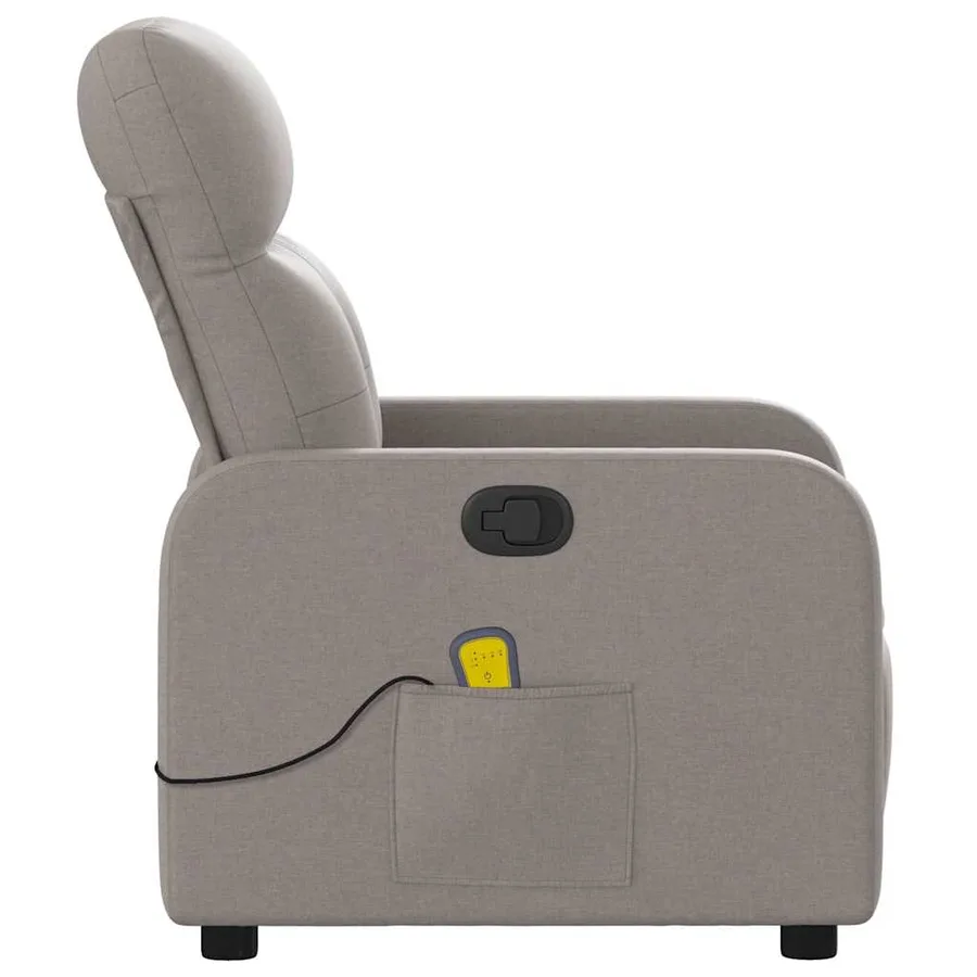Fauteuil de massage inclinable Taupe Tissu - 8