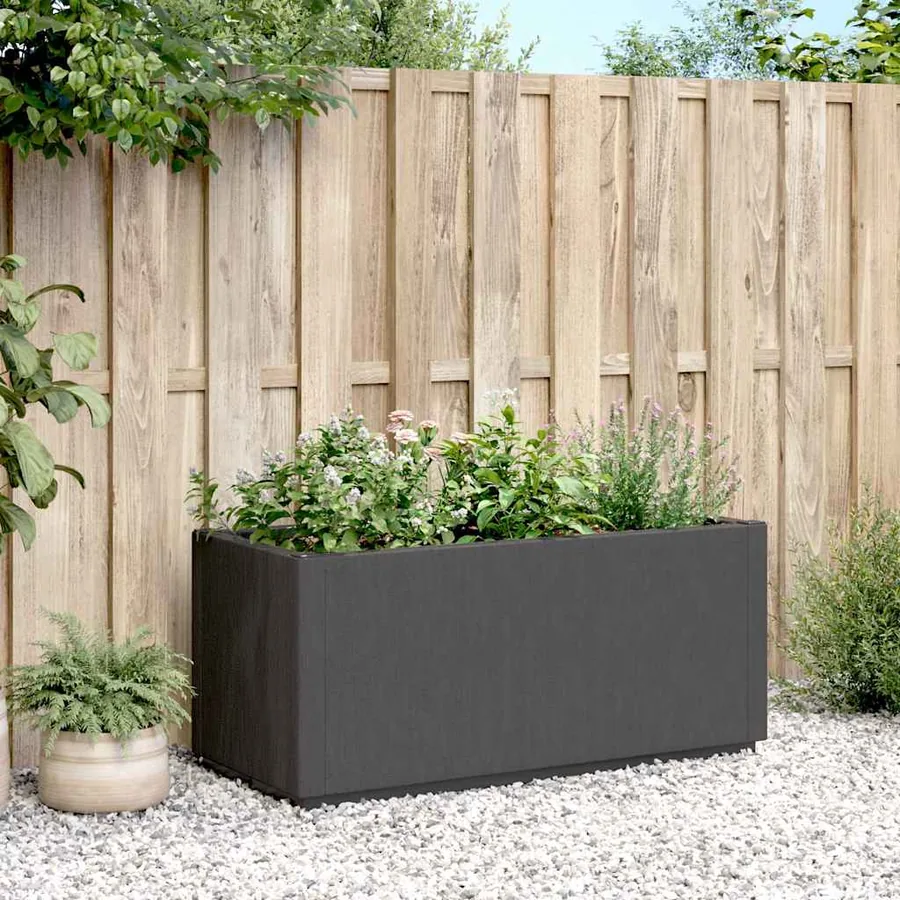 Jardinière gris foncé 80x36x35 cm PP - 3