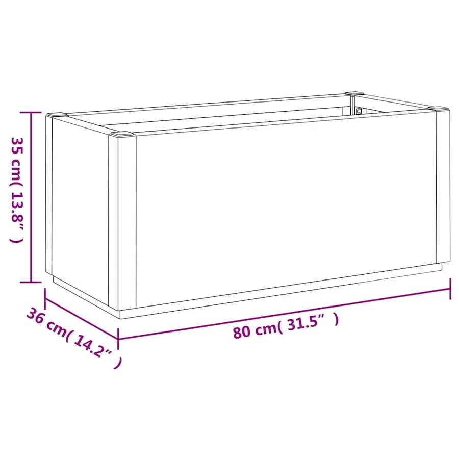 Jardinière gris foncé 80x36x35 cm PP - 8