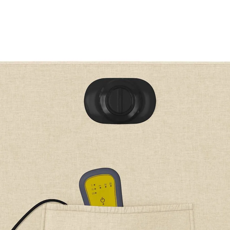 Fauteuil inclinable de massage électrique crème tissu - 12