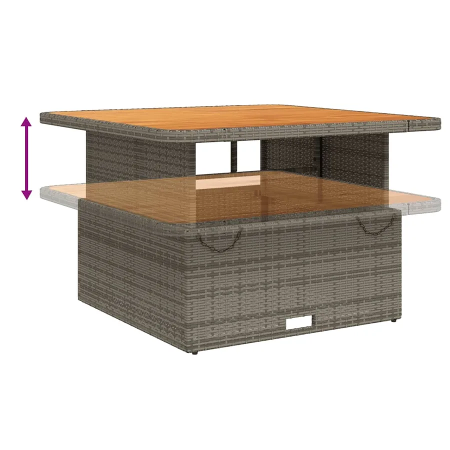 Ensemble à manger de jardin et coussins 2 pcs gris rotin - 5