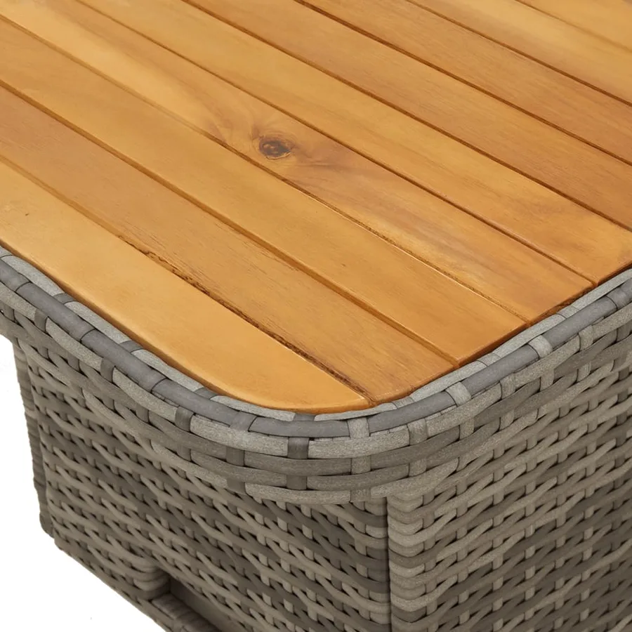 Ensemble à manger de jardin et coussins 2 pcs gris rotin - 6