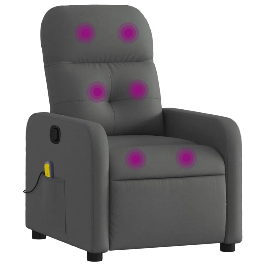 Fauteuil de massage inclinable Gris foncé Tissu - 2