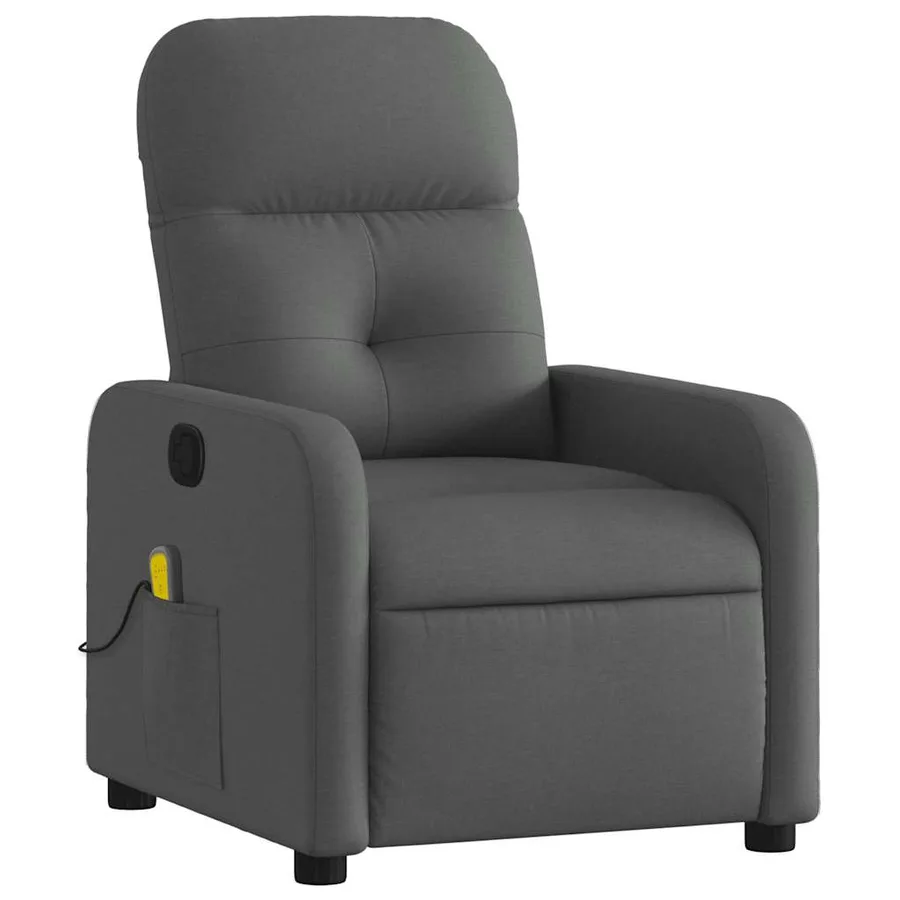 Fauteuil de massage inclinable Gris foncé Tissu - 3