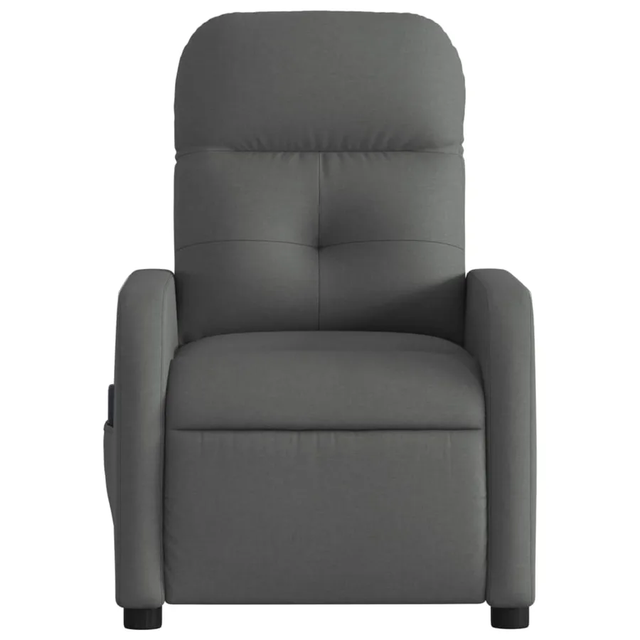 Fauteuil de massage inclinable Gris foncé Tissu - 7