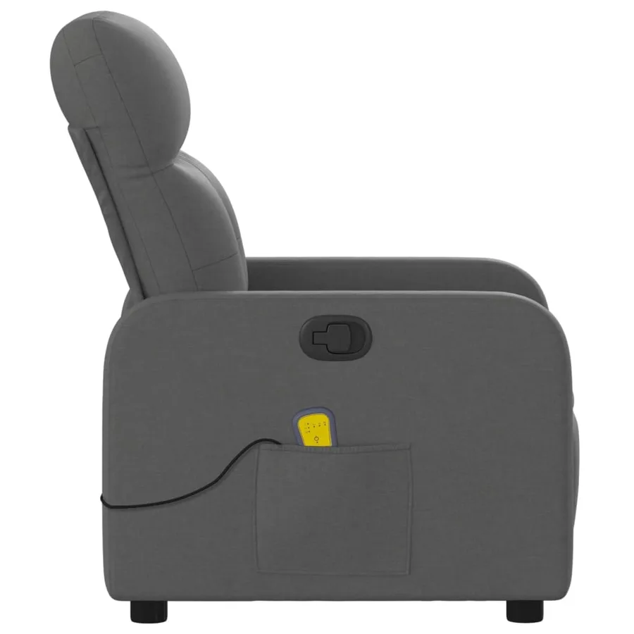 Fauteuil de massage inclinable Gris foncé Tissu - 8