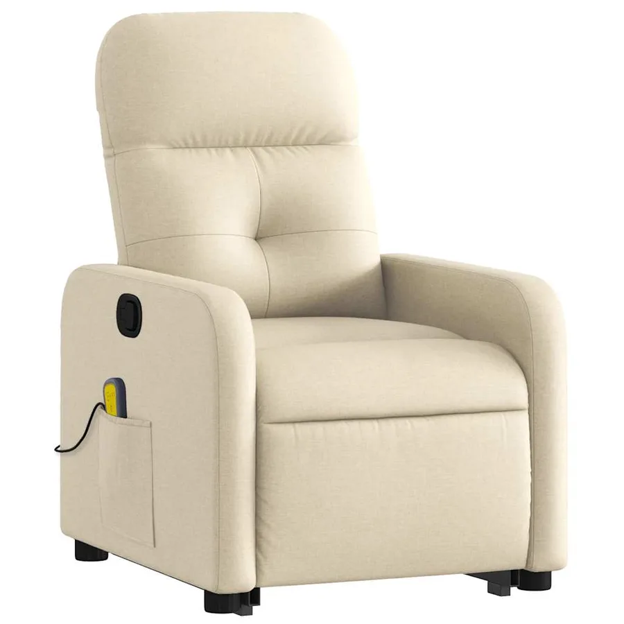 Fauteuil inclinable de massage Crème Tissu - 4