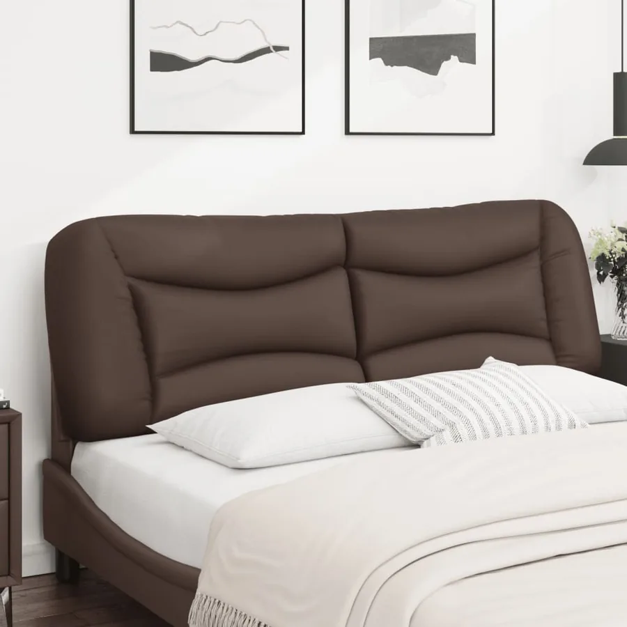 Coussin de tête de lit Hvar marron 160 cm similicuir - 3
