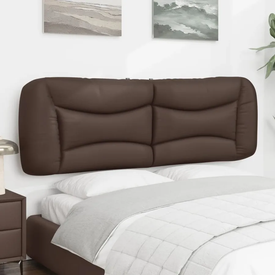 Coussin de tête de lit Hvar marron 160 cm similicuir - 4