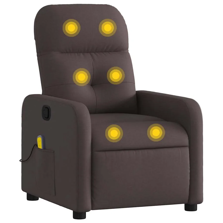 Fauteuil de massage inclinable Marron foncé Tissu - 2